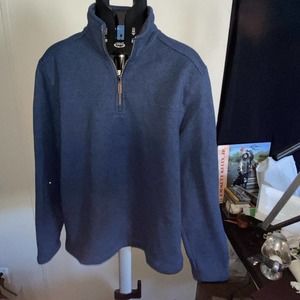 G.H.Bass & Co Sweater Men's Extra Large Blue 1/4 Zip Fleece